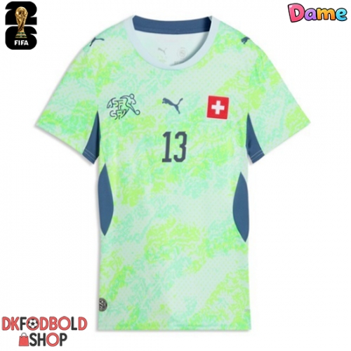 Schweiz Zeki Amdouni #23 Udebanetrøje Dame VM 2026 Kort ærmer